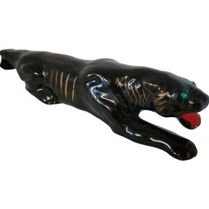 Vintage Black Panther Ceramic Figure